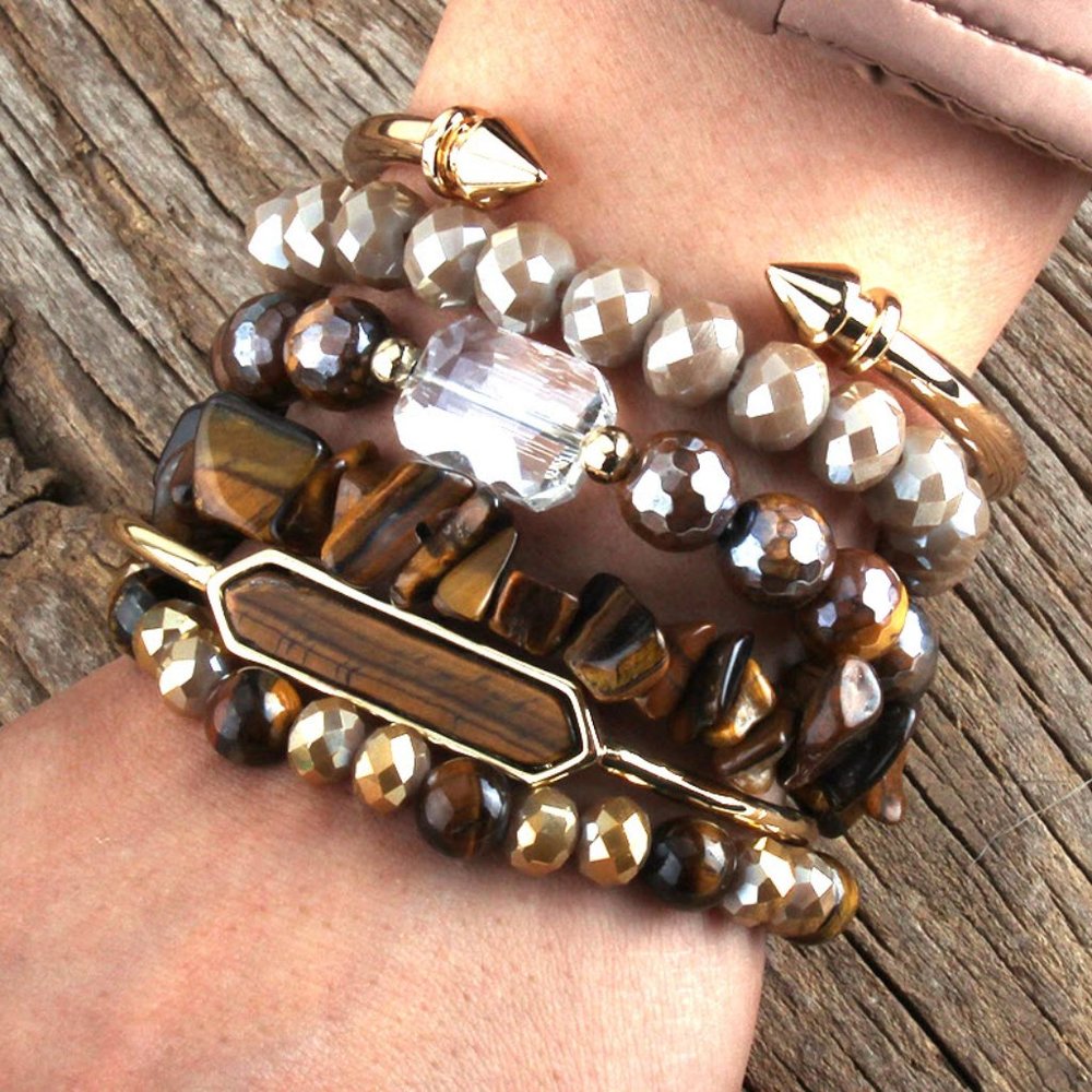 Fashion Metal Bracelet Bangle Set 5pc Bang…